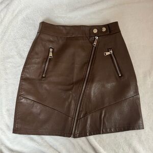 Faux leather skirt